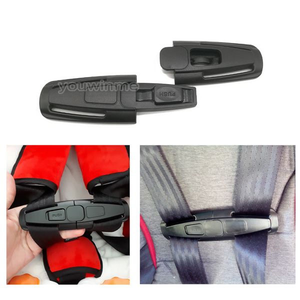 

1pc car baby belt harness chest clip child safety seat strap safe buckle black