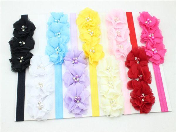 Bebê headbands crianças subiu flores pérola acessórios para o cabelo bonito Coreia varas de cabelo cocar fotografia faixa de cabelo hairbands