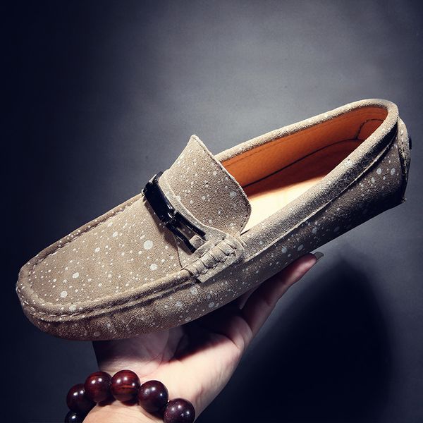

man casual loafers spring autumn suede male loafers black khaki mens slip on flat shoes lightweight elegant shoes for men