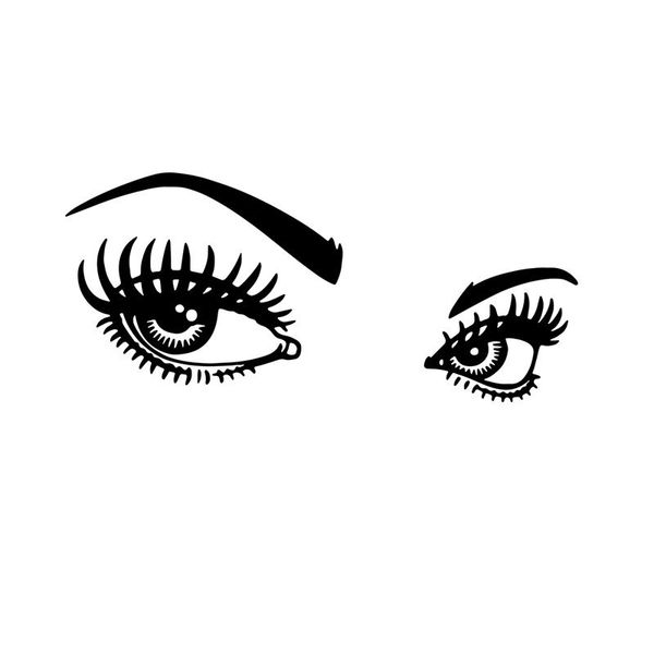 

eye outline wall stickers decorative beauty salon wall decals vinyl removable eyelashes makeup wallpaper home décor