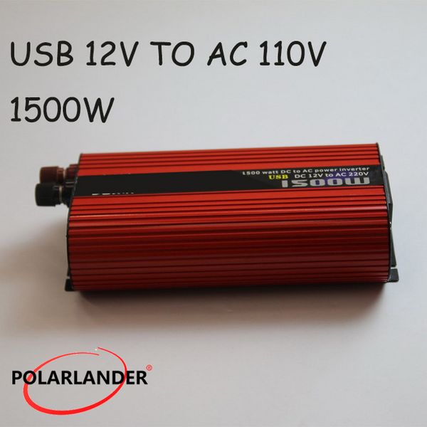 

dc 12v/24v to ac 110v/220v 1500w polarlander power inverter car vehicle usb power inverter adapter converter