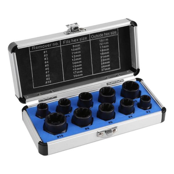

bolts and water pipe extractor set high-grade ten-piece broken nut bolt extractor socket hex nut removal tool