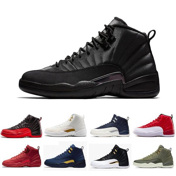 

winterize 12 gym red 12s college navy men basketball shoes michigan wings bulls flu game the master black white taxi sports trainer sneaker