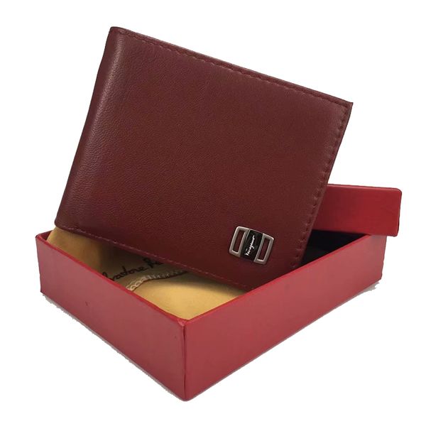 

new trend fashion men's leather wallet retro wallet men's short credit card holder small wallet thin section soft leather with hig, Red;black