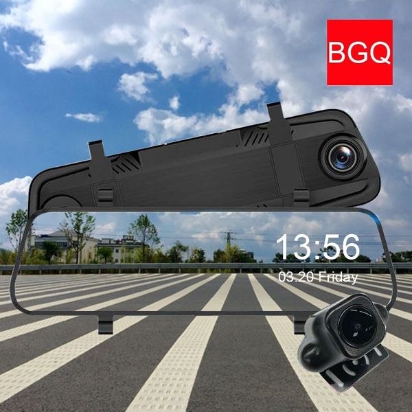 

bgq x6 dashboard international version night vision hd 1080 p front and rear rearview mirror for dual-recording streaming media car dvr