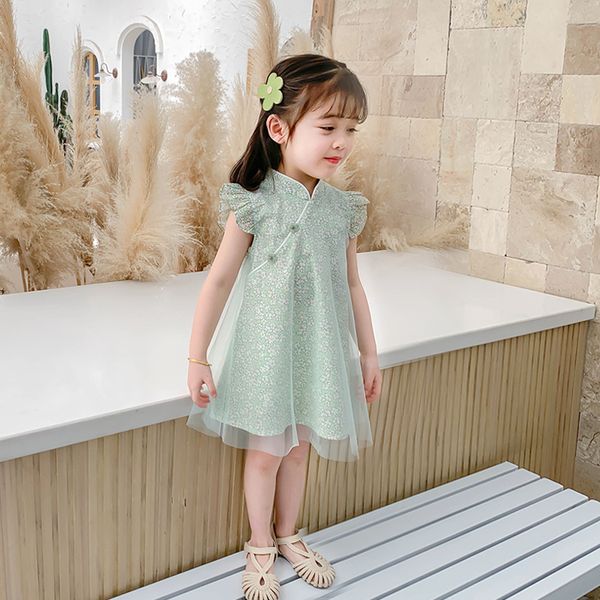 

summer dress kids skirt princess dress girl 2-7 yrs old baby clothes thin choice, Red;yellow