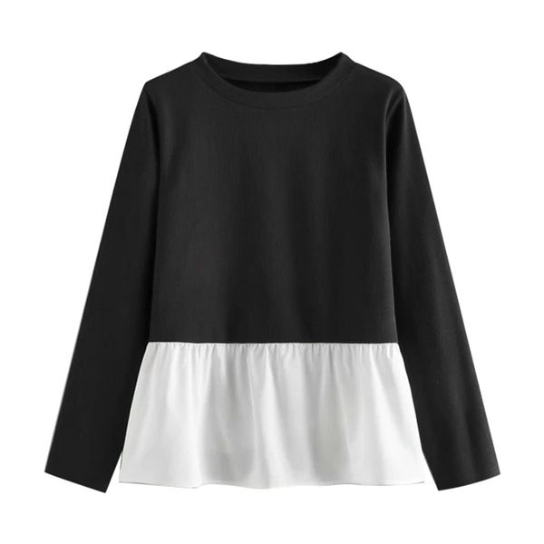 

ruffles womens and blouses casual plus size long sleeve clothes casual o-neck blouse blusas mujer de moda 2019 drop, White