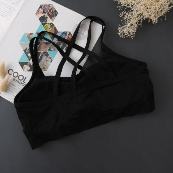 

bra women cotton lingerie massage cup brassiere fashion back cross bras solid color underwear tube sport bras, Red;black