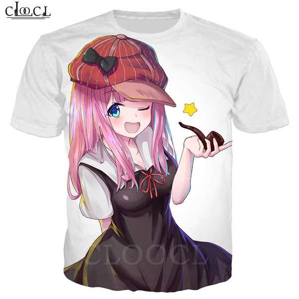 

2020 новый стиль кагуя sama love is war футболка мужчины женщины 3d печати anime girl fujiwara chika лето мужская одежда верхняя одежда, White;black