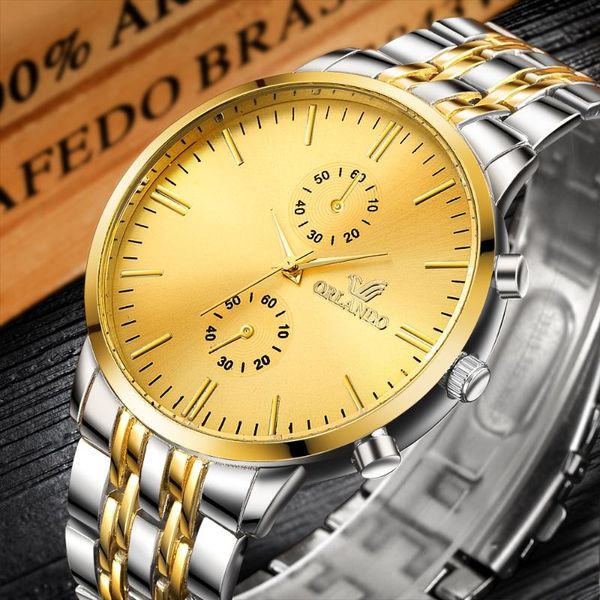 

мужские часы 2020 марка орландо мужские кварцевые часы бизнес часы gentleman вскользь, Slivery;brown