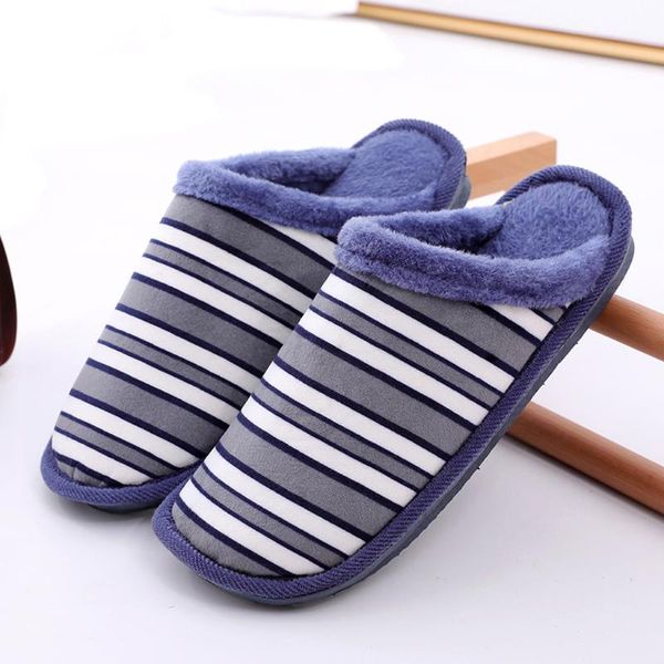 

men winter slippers home large size casual home plus velvet warm shoes comfortable cotton slippers pantoufle homme hiver#y2, Black