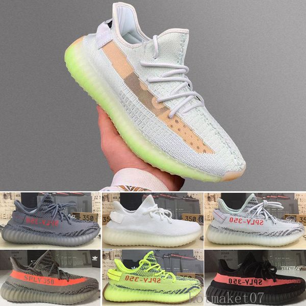 

sesame v2 running shoes 2019 mens womens kanye west static cream white bred blue tint butter designers shoes boots size us5-11 kkf00, Black