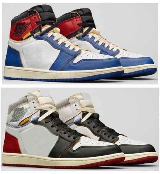 

2019 Union LA x Баскетбольные кроссовки 1 High OG NRG Белый ретро Storm Blue Varsity Красный волк Серы