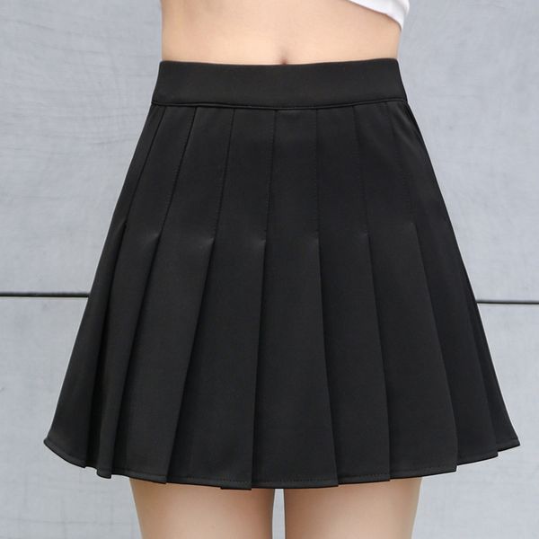 Compre Primavera Y Verano Mujeres Coreanas De Cintura Alta Mini Falda Plisada Falda De Tenis De La Escuela Falda Corta Falda Cuero Cosplay A 3412