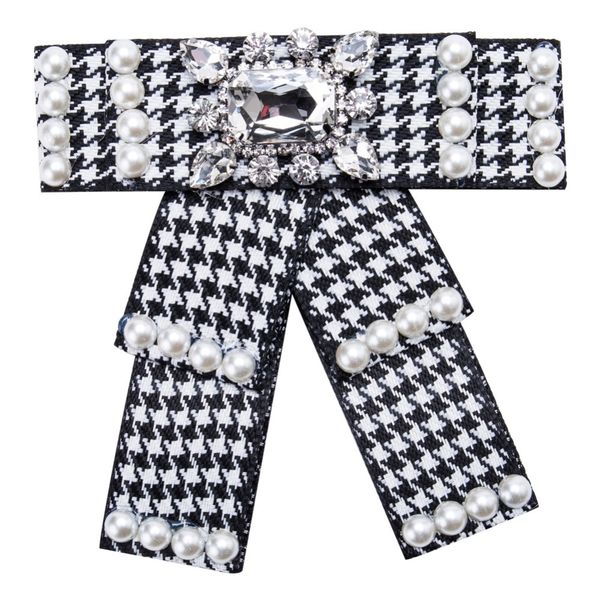 

costumebuy detachable bowknot bows cravat bowtie ribbon pour homme neck ties pins brooches outfit badge women shirt dress jabot, Black;red
