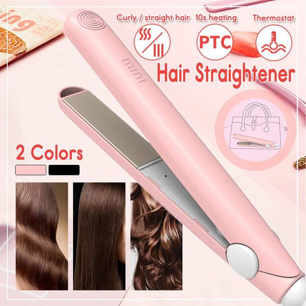 

220v portable mini electronic hair straightener iron straightening curling iron hair styling tools, Black