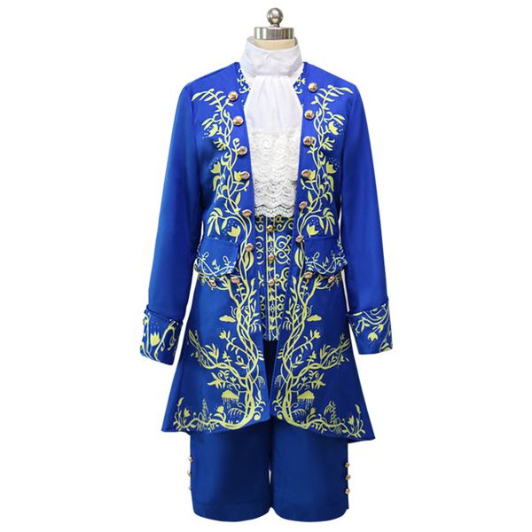 

blue dress birthday dress prince suit cosplay costume, Black