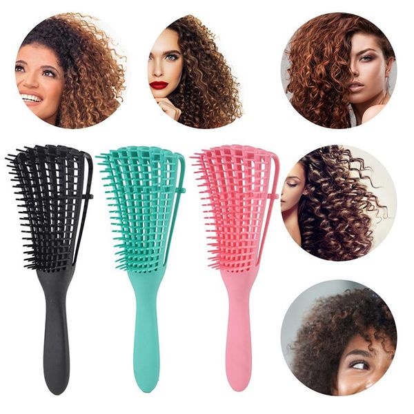 

10pcs/set hair brush scalp massage comb ocs shape fluffy hair combing brush for salon hairdressing styling, Silver