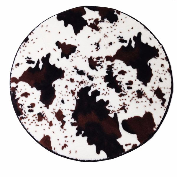 

super soft fluffy leopard/cow/zebra stripe round rug and carpets short fiber shaggy machine washable anti-slip rugs for livingro