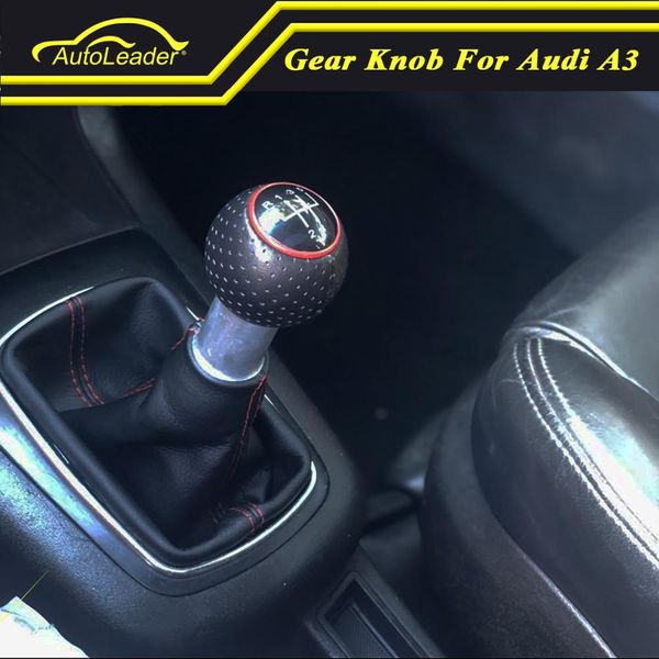 

mt car gear shift knob stick leather dust cover for a3 s3 2001 2002 2003 car styling boot accessories 5 / 6 speed sport