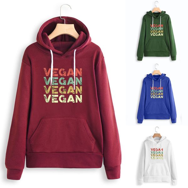 

women long sleeve print casual hooded sweatshirt pullover blouse fashion girl boy woman the man autumn vogue discou, Black