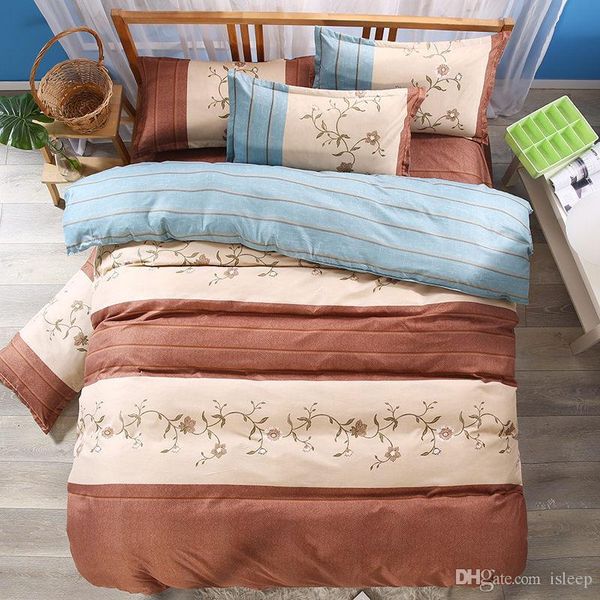

rose flower design 2 3 pcs with pillowcase for twin full  king all size brown