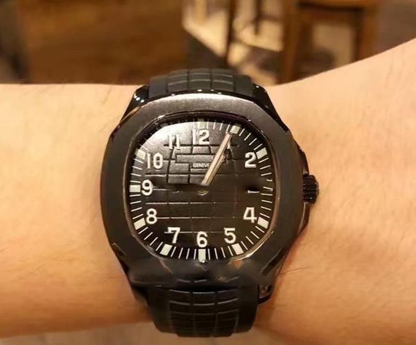 

2020 new 40mm nautilus aquanaut 5167a steel case all black dial miyota automatic mens watch black rubber strap watches 4 colors sapphire g, Slivery;brown