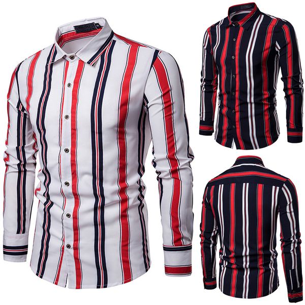 

мужская официальная деловая рубашка slim fit роскошные повседневные блузки с длинным рукавом, White;black