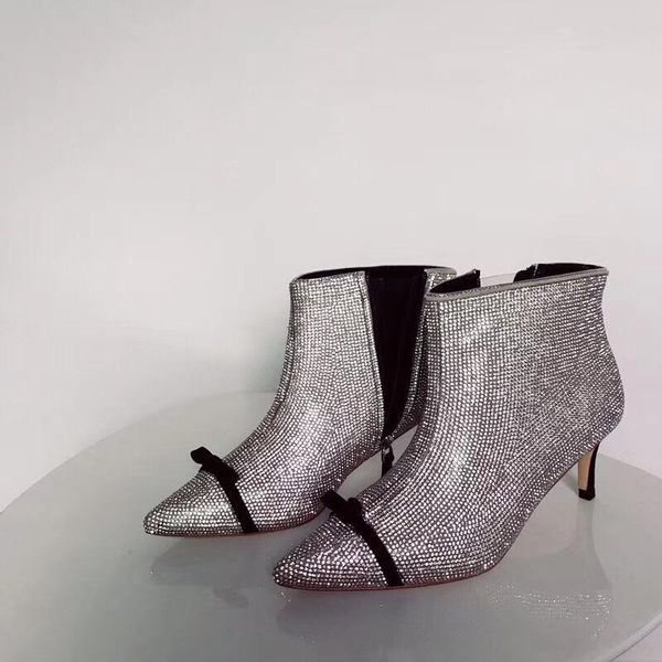 silver diamond boots