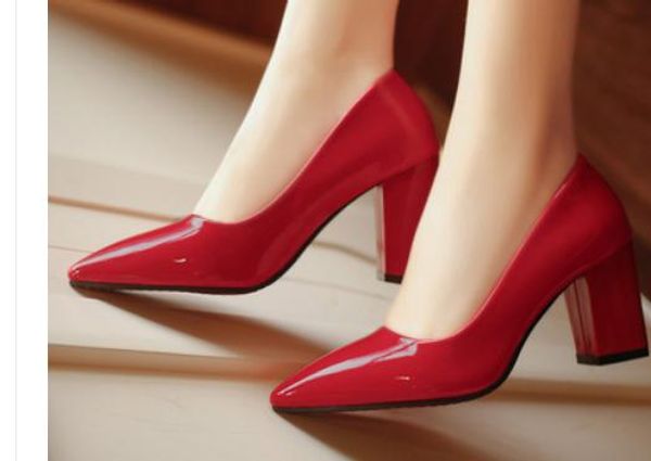 

2020 women's shoes in spring and autumn with new style high heel coarse heel pointed end@3146, Black