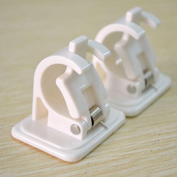 

hanging rod end hanging clips adhesive wall curtain rod clip hook package two