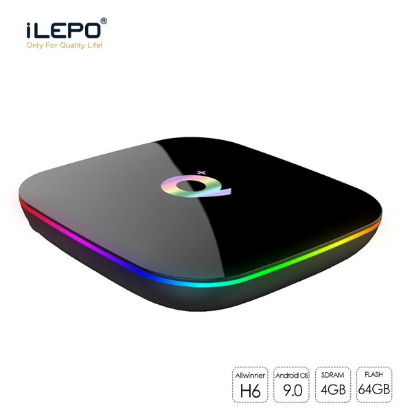 

q-plus allwinner h6 6k android 9,0 ott tv box 4gb ram 64gb wifi 2,4 смарт media player пк x96 air