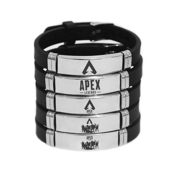 

Apex Legends Bracelet Silicone Wristband Adjustable Stainless Steel Hot Game Fans Souvenir Men Fashion Bracelets Gifts New Fashion APEX