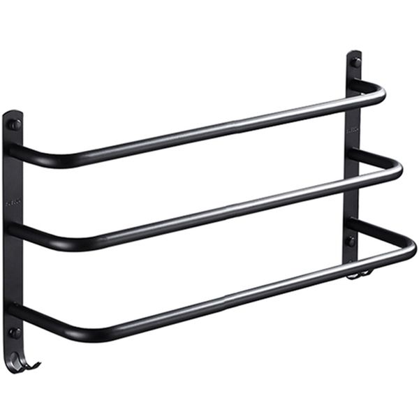 

creative black paint towel rack toilet three-layer towel bar 40cm rack bathroom hardware kit cardinal bathroom