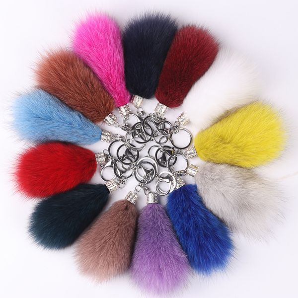 

imitated fur men and women car keychain pendant hair ball pendant fur tail bag jewelry, Silver