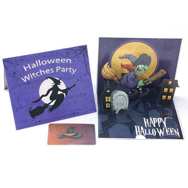 

happy halloween day cards 3d laser cut up postcards greeting origami gifts