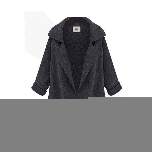 

winter womens coats oversize loose cardigan knitted jacket overcoat open front outwear, Black
