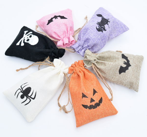

halloween decoration bags linen cotton bag drawstring gift bag organizer toiletry case cosmetics gifts jewelry bags