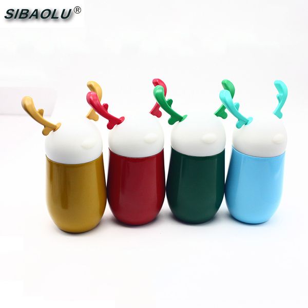 

sibaolu stainless steel vacuum thermoses for christmas coffee cups lid travel portable milk water creative mugs new year bottle