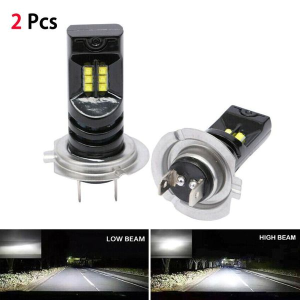 

2pcs 6000k 55w waterproof white h7 led bulb canbus car headlight fog light lamp