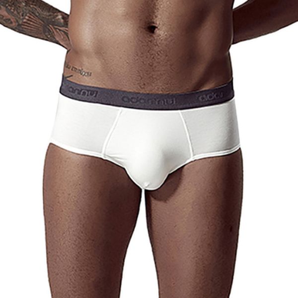 

fashion underwear men's soft splicing solid color underpants soft breathable knickers briefs ropa interior hombre #p25, Black;white