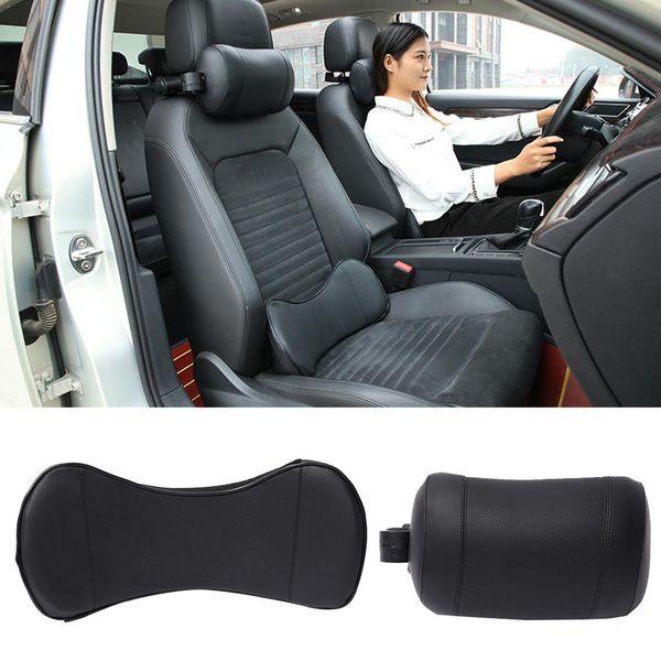 

car seat head neck foldable auto pillow memory neck headrest car cover vehicular pillow seat with hook mobile phone bracket