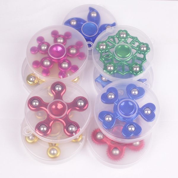 Cinco contas de dedo spinners mármores dedo no topo do giro estudante de bola de aço chapeamento parafuso dedo descompressão brinquedo atacado