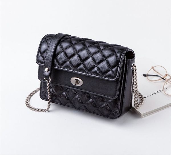 

женская стеганая кожа pu креста тела сумка филенчатые цепи мешок