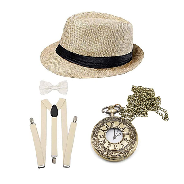 

the 1920s vintage great gatsby party retro set and newspaper boy retro set, Blue;gray