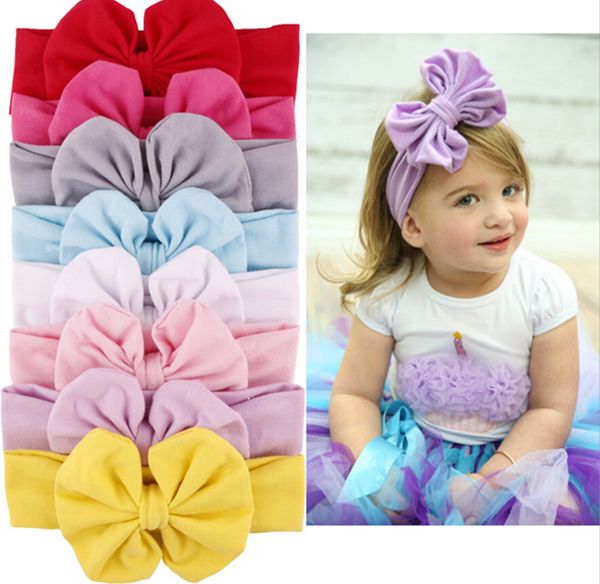 

fashion toddler baby girl headband cotton solid bowknet, Slivery;white