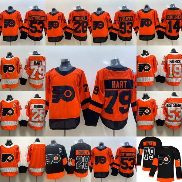 

79 Carter Hart Philadelphia Flyers 2019 Stadium Series Sean Couturier Claude Giroux Jakub Voracek Shayne Gostisbehere Nolan Patrick Jersey