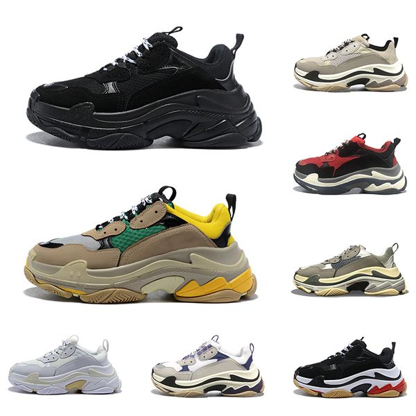 

designer paris 17fw triple s mens womens sneakers black red white green casual dad shoes tennis increasing sports online sale