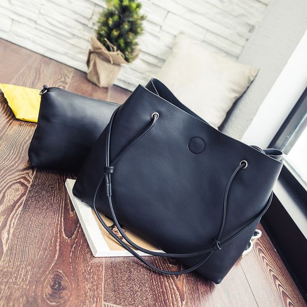 

korean fashion soft bucket bag women shoulder bags large capacity pu leather handbag women retro tote bag female bolsa feminina