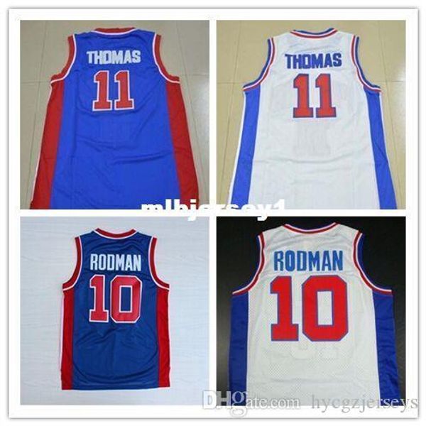 

2016 new arrival 10 rodman retro basketball jersey isiah thomas shirt fast ncaa college, Black;blue